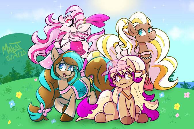 Let Friends Run WILD! Fan art of Cocoa, Bailey, Candi, and Cherie from Wild Manes.